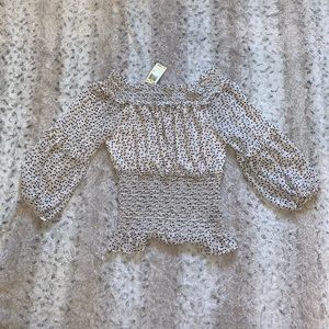 Sheer top with polka dots